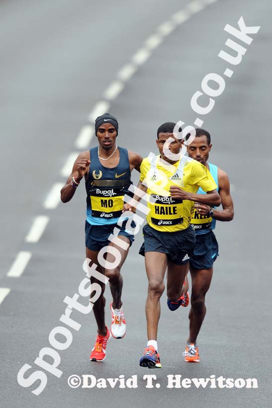Haile Gebrselassie leads the BUPA Great North Run.